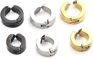 Hoop Clip on Earrings for Women Non Pierced Chunky Cartilage Hoop Earrings Set Ear Cuff Earrings for Women Ear Clips Faux Plug Earrings Men Women Fake Gauge Fake Earrings