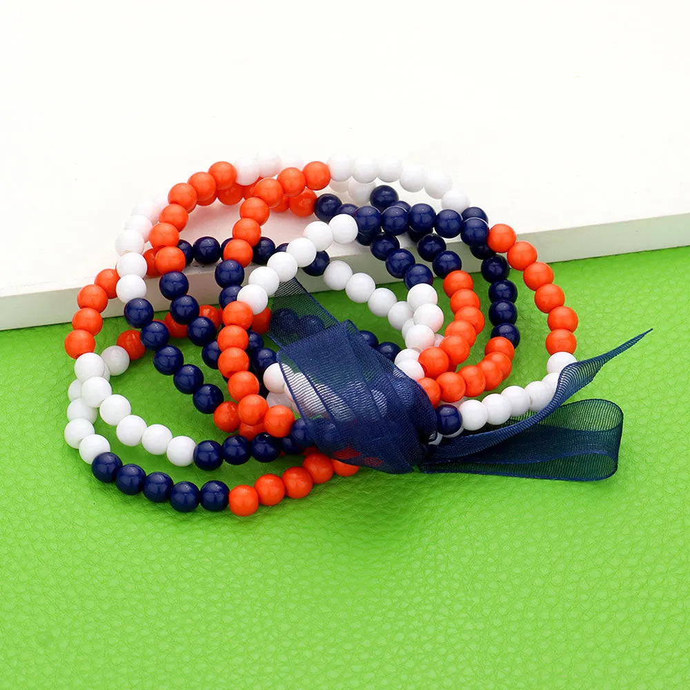 iLLASPARKZ 6PCS - Game Day Beaded Stretch Bracelets