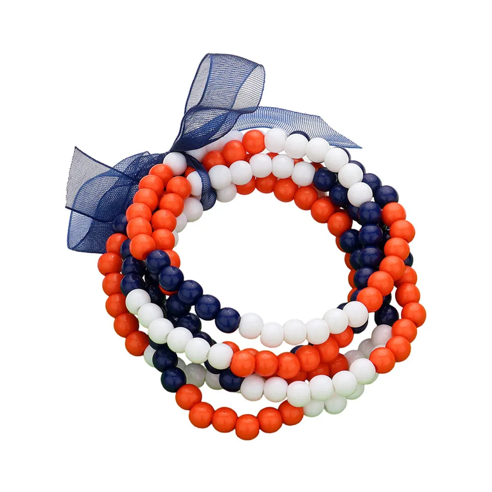 iLLASPARKZ 6PCS - Game Day Beaded Stretch Bracelets