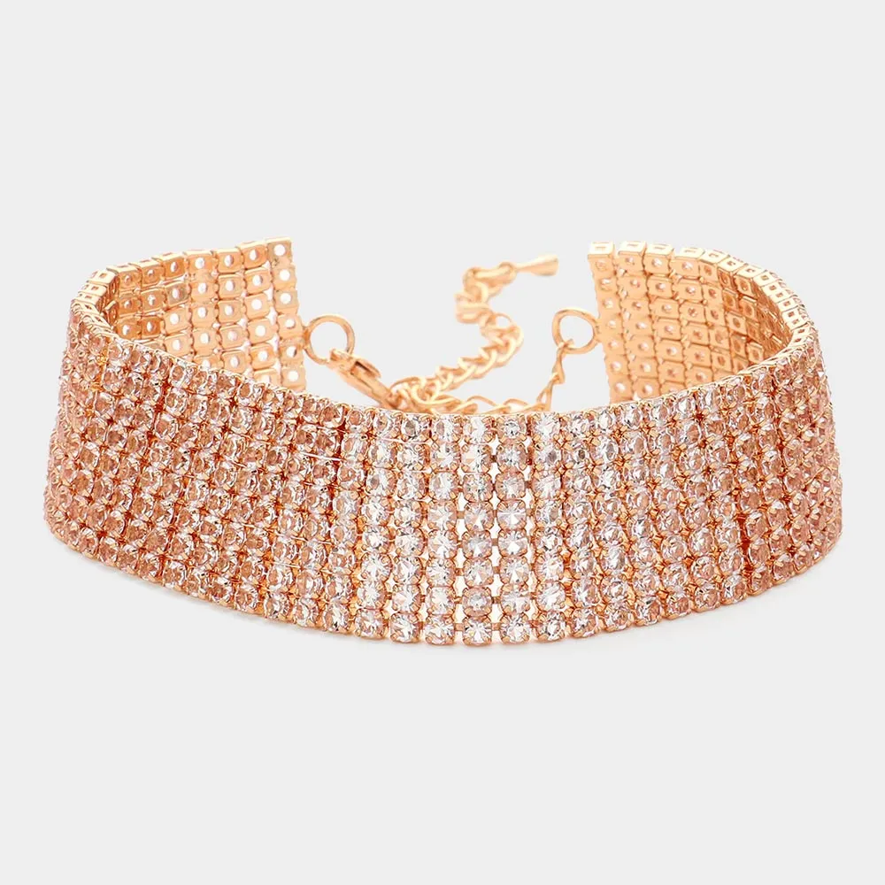 iLLASPARKZ 8 Rows Pave CZ Tennis Evening Bracelet