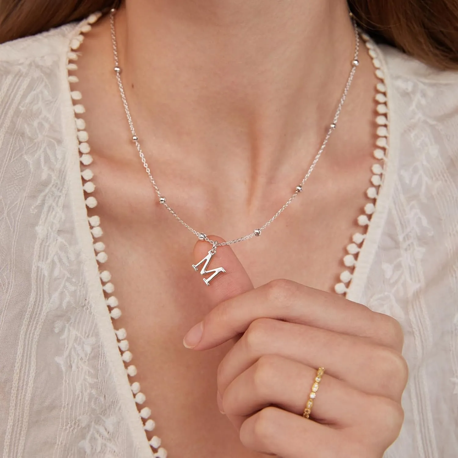 Initial Necklaces for Women, Dainty A-Z Pendant Letter Charm Necklace Personalized Name Necklaces for Women Trendy Jewelry Gift