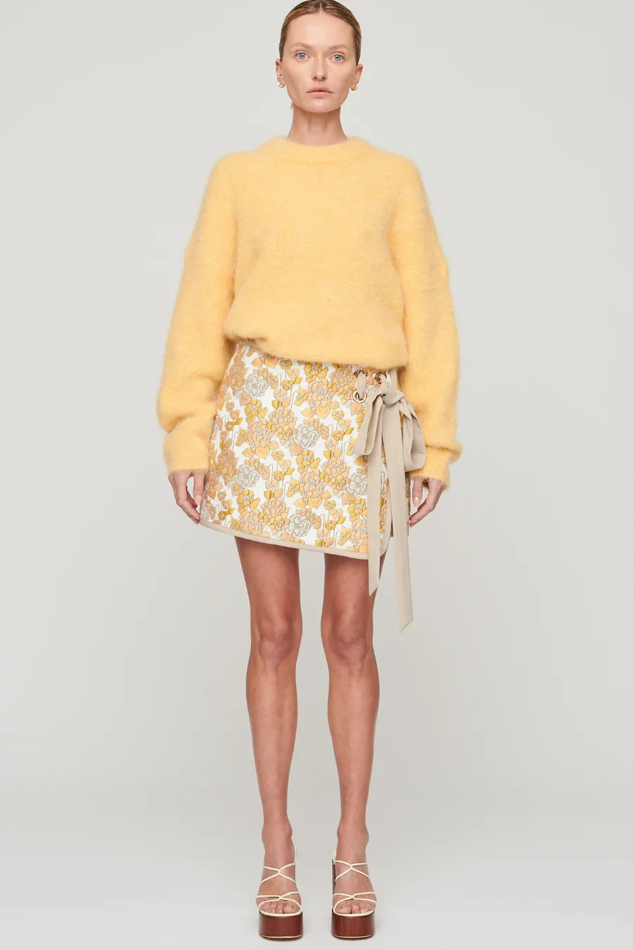 Isla Jacquard Mini Skirt Golden Jacquard