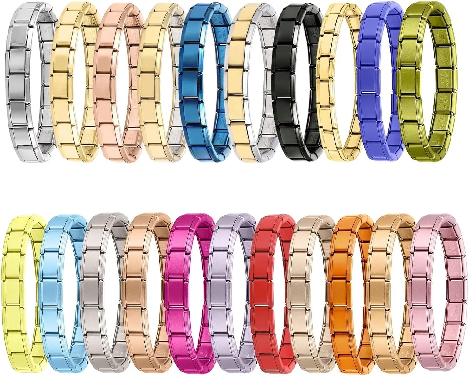 Italian Charm Bracelet for Women, 9mm Italian Charms Link Handmade Bracelet DIY Module Italian Charm Necklaces Anklet Jewelry Gifts