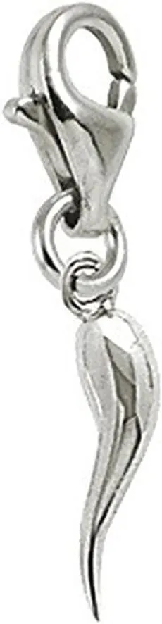Italian Horn Charm with Lobster Claw Clasp, Charms for Bracelets and Necklaces