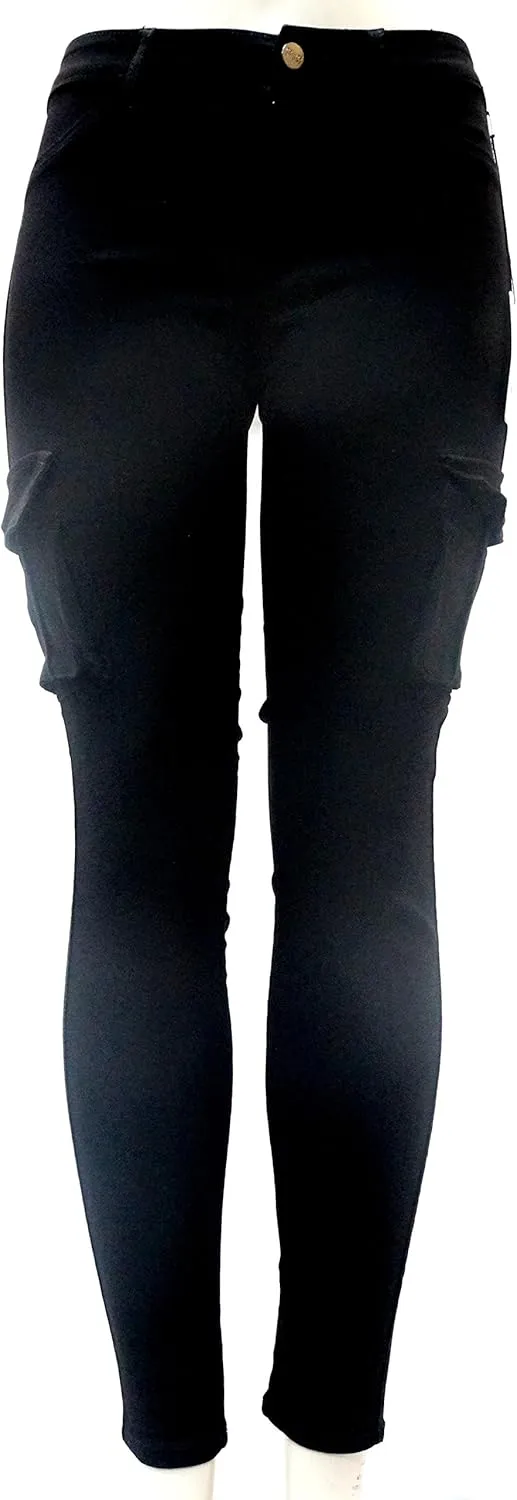 Jack David/Wax Jeans/Lucy Jeans Women's Cargo Pants Stretch Solid Casual Skinny