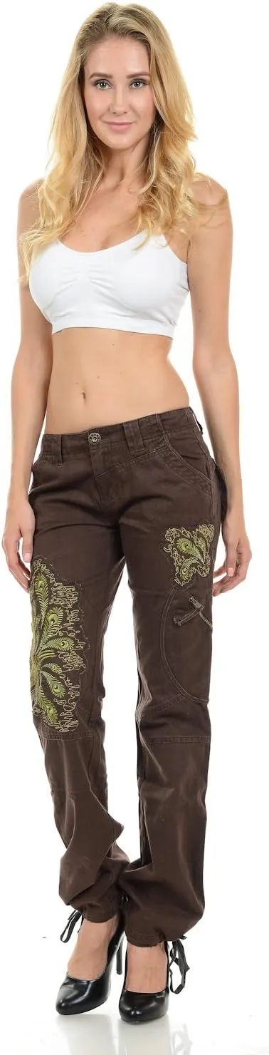 Jack David/Wax Jeans/Lucy Jeans Women's Cargo Pants Stretch Solid Casual Skinny
