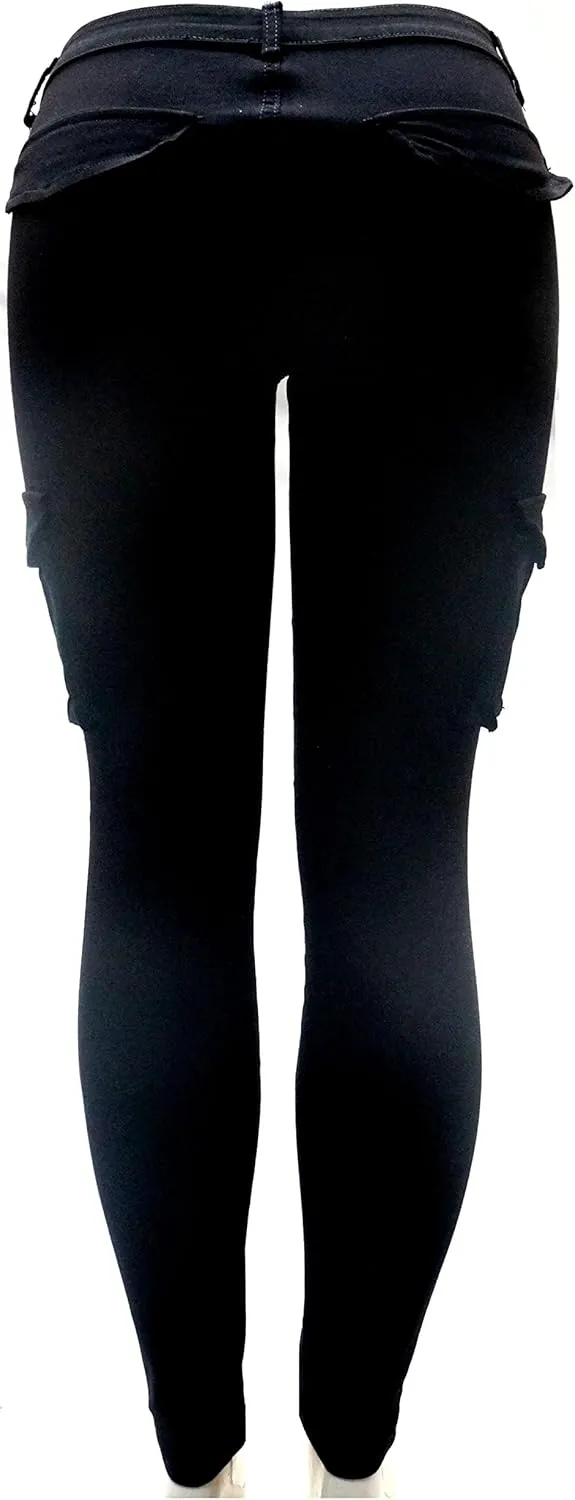 Jack David/Wax Jeans/Lucy Jeans Women's Cargo Pants Stretch Solid Casual Skinny