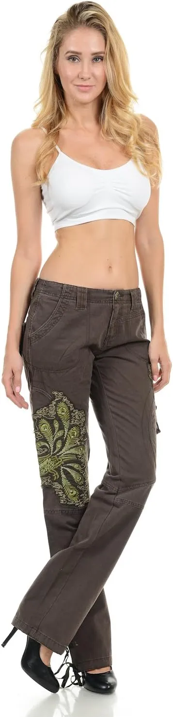 Jack David/Wax Jeans/Lucy Jeans Women's Cargo Pants Stretch Solid Casual Skinny