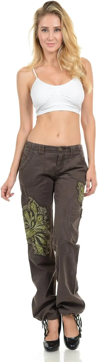 Jack David/Wax Jeans/Lucy Jeans Women's Cargo Pants Stretch Solid Casual Skinny