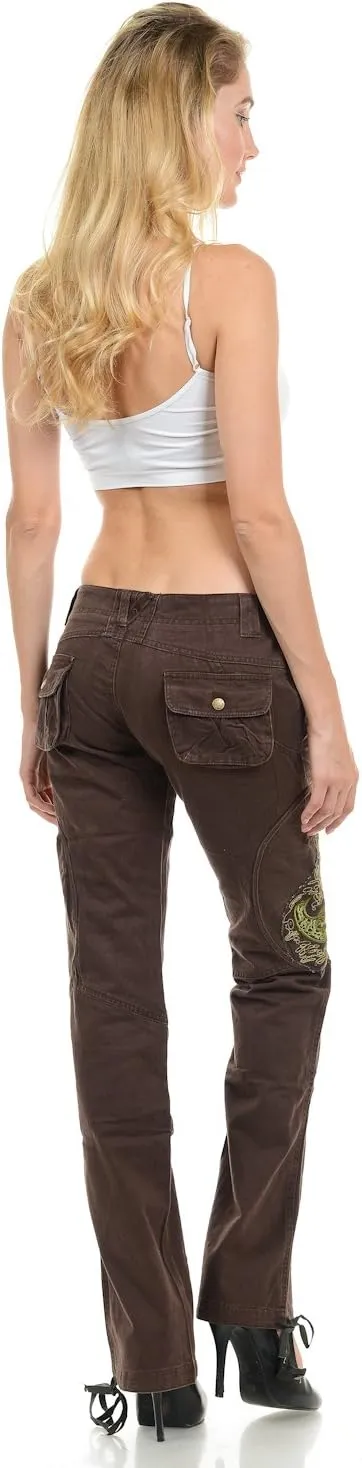 Jack David/Wax Jeans/Lucy Jeans Women's Cargo Pants Stretch Solid Casual Skinny