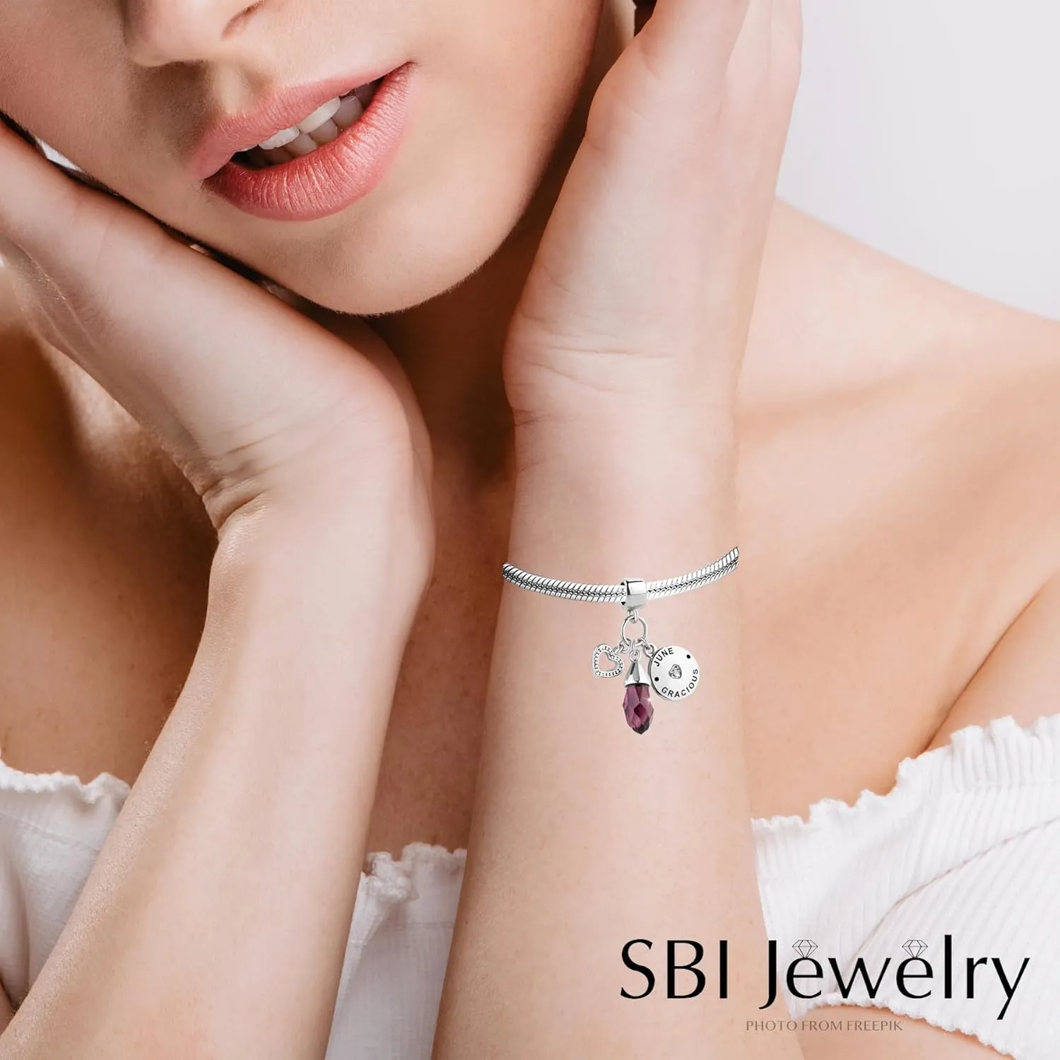 January-December 12 Happy Birthday Teardrop Birthstone Charm Compatible with Pandora Charms Bracelets Gifts Jewelry for Women