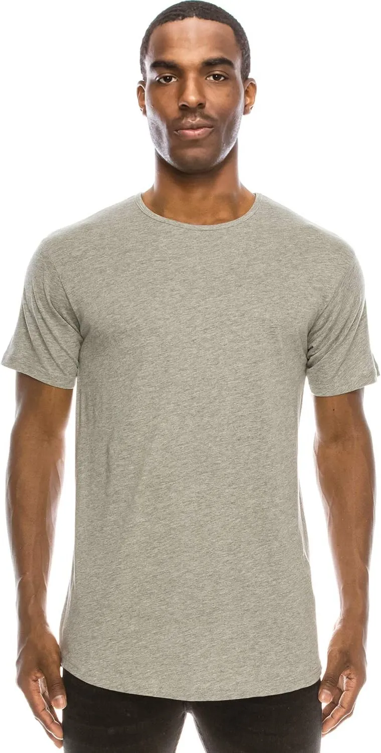 JC DISTRO Mens Hipster Hip Hop Elong Longline Crewneck T-Shirt