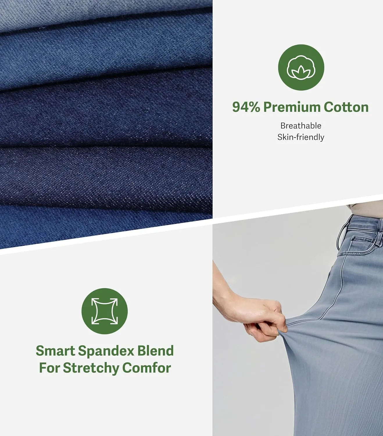 Jeans for Women Regular Tapered Medium-Stretch Jeans Denim Stretchy Trendy Pants Trouser