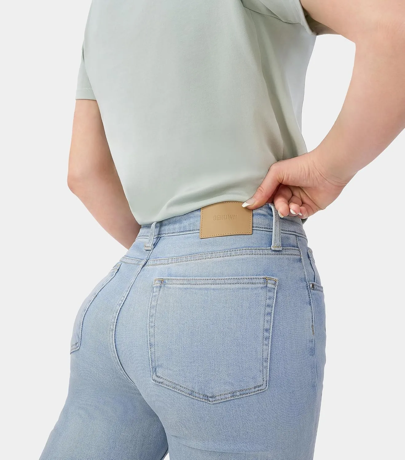 Jeans for Women Regular Tapered Medium-Stretch Jeans Denim Stretchy Trendy Pants Trouser
