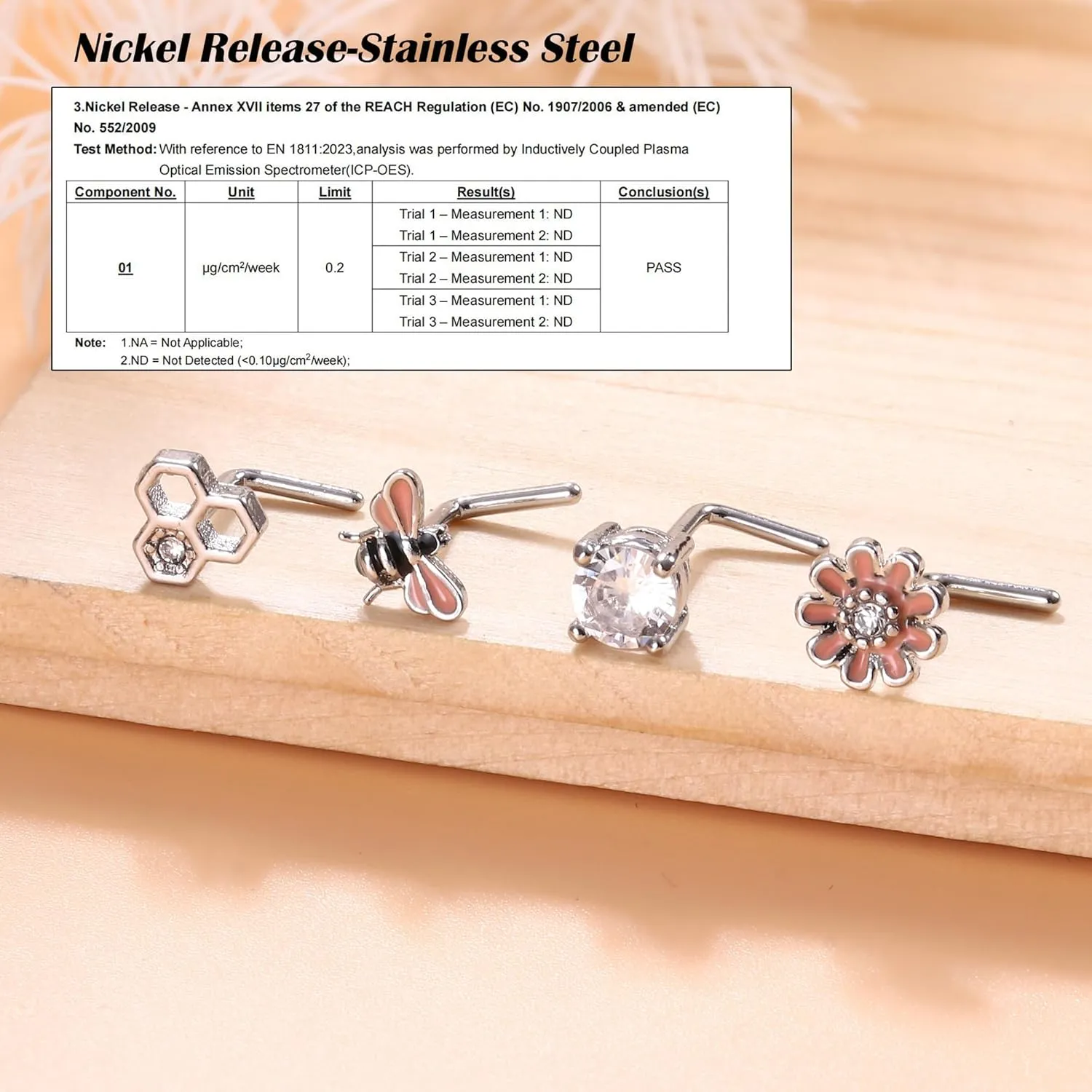 JOERICA Nose Rings Studs for Women Stainless Steel L Shaped Nose Studs Tiny Opal CZ Sunflower Turquoise Bee Planet Geometric Nose Piercing Jewelry