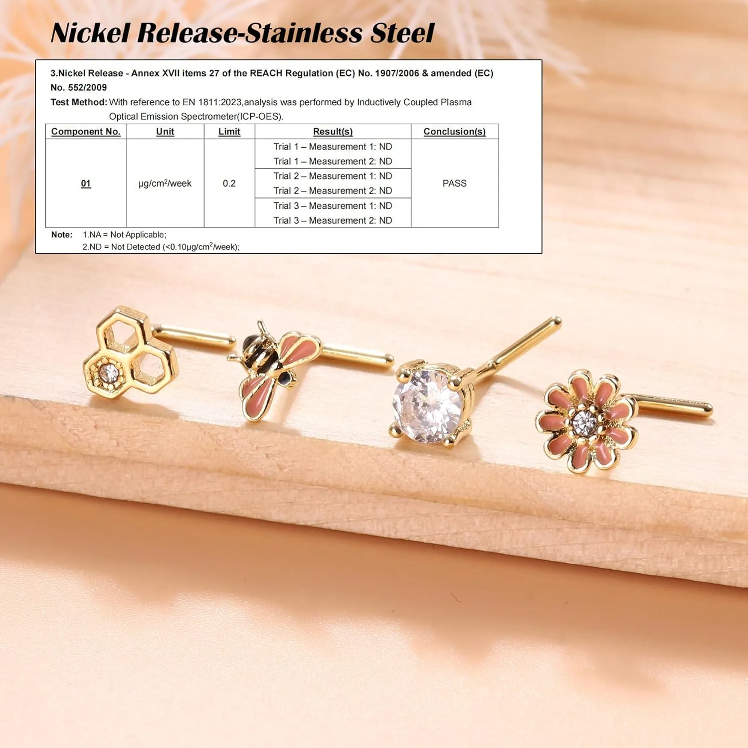 JOERICA Nose Rings Studs for Women Stainless Steel L Shaped Nose Studs Tiny Opal CZ Sunflower Turquoise Bee Planet Geometric Nose Piercing Jewelry