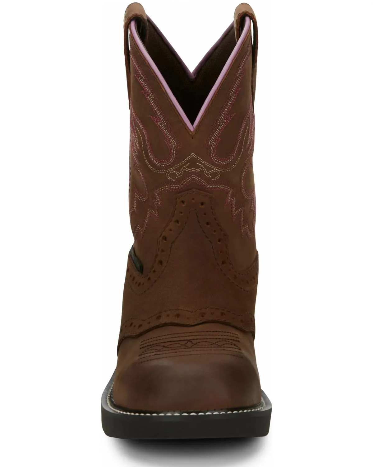 Justin Women's Wanette Western Work Boot Steel Toe Distressed Brown 11 M