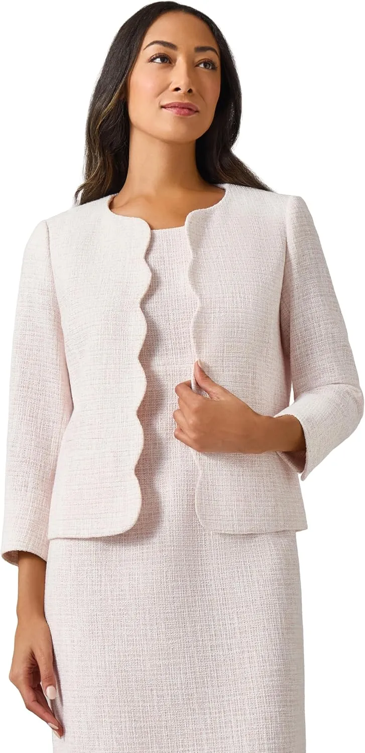 Kasper Women's Tweed Scallop Front Jacket