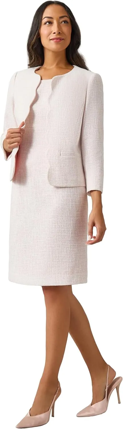 Kasper Women's Tweed Scallop Front Jacket