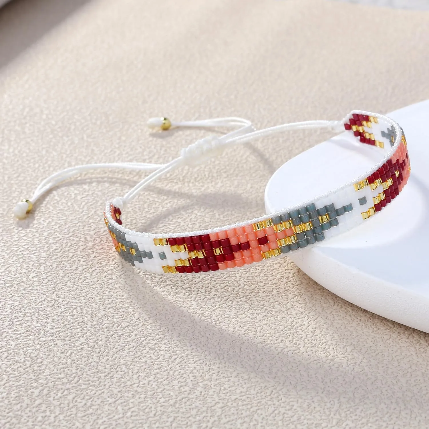 KELITCH Boho Miyuki Beads Bracelets Cuff Bangle Stackable Wrap Bracelets Women Handmade Friendship Bracelets Jewelry