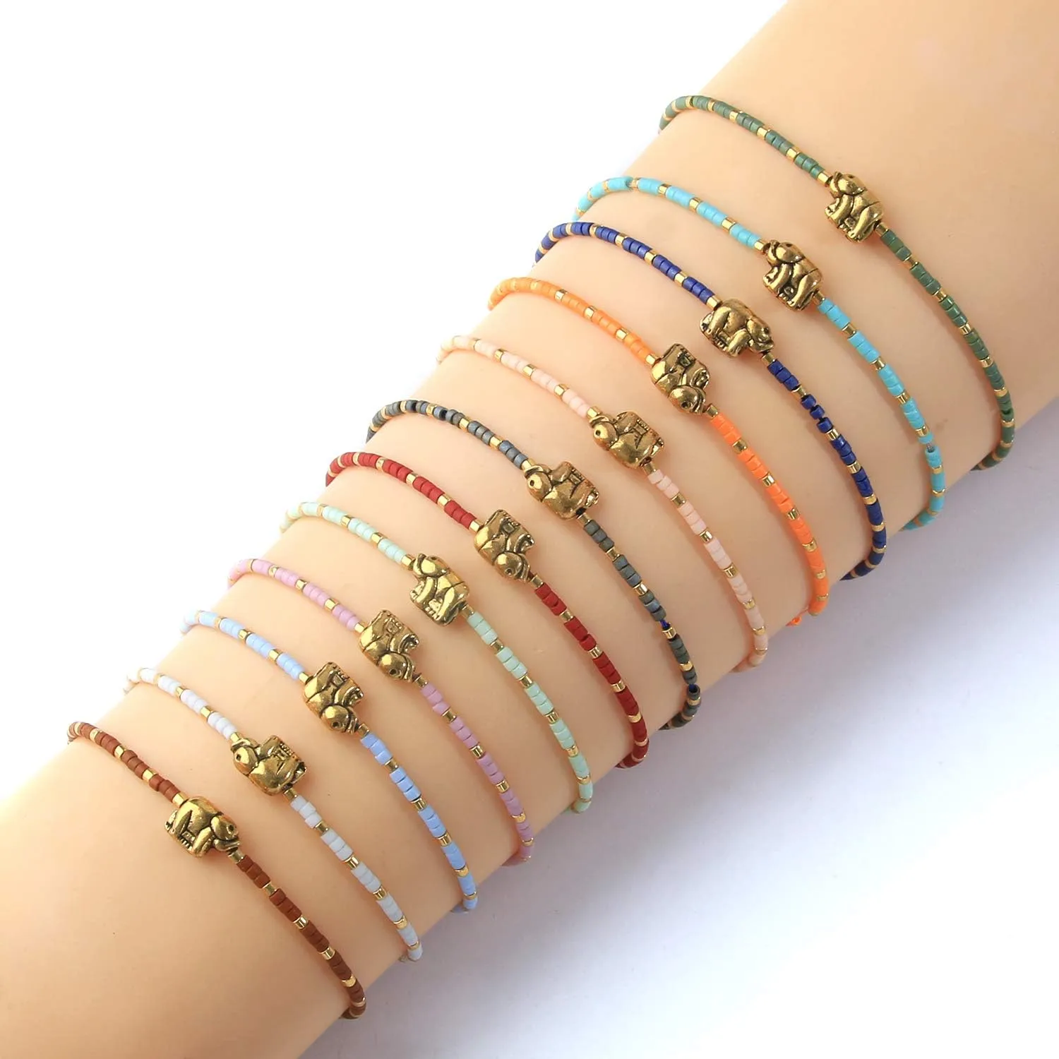 KELITCH Eye-Shape Beaded Bracelets Colorful Miyuki Beaded Bracelets Charm Handmade Bracelets For Women Jewelry