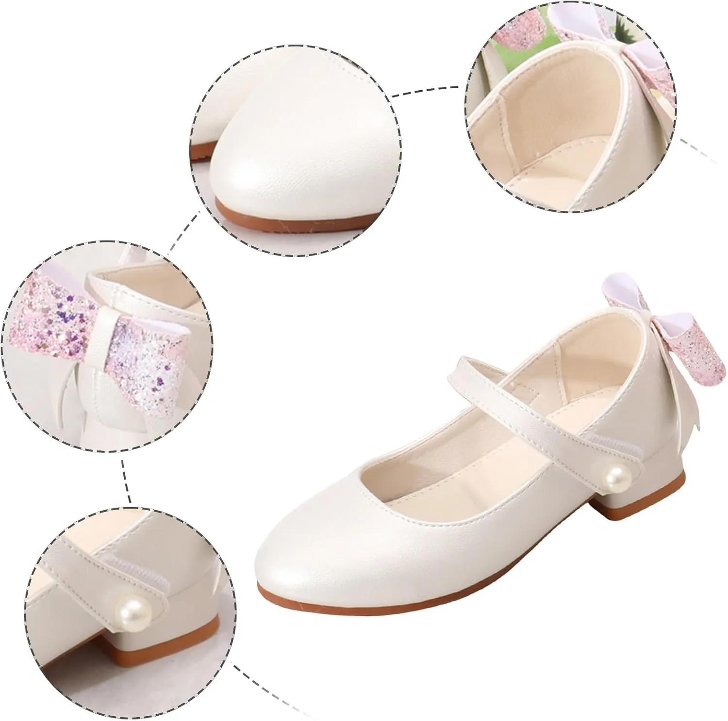 Kids Clear Glitter Jelly Sandal Round Head Mary Jane Shoes For Girls Fashionable Ballet Soft Leather Princess Retro Versatile Literary High Heels Shoes