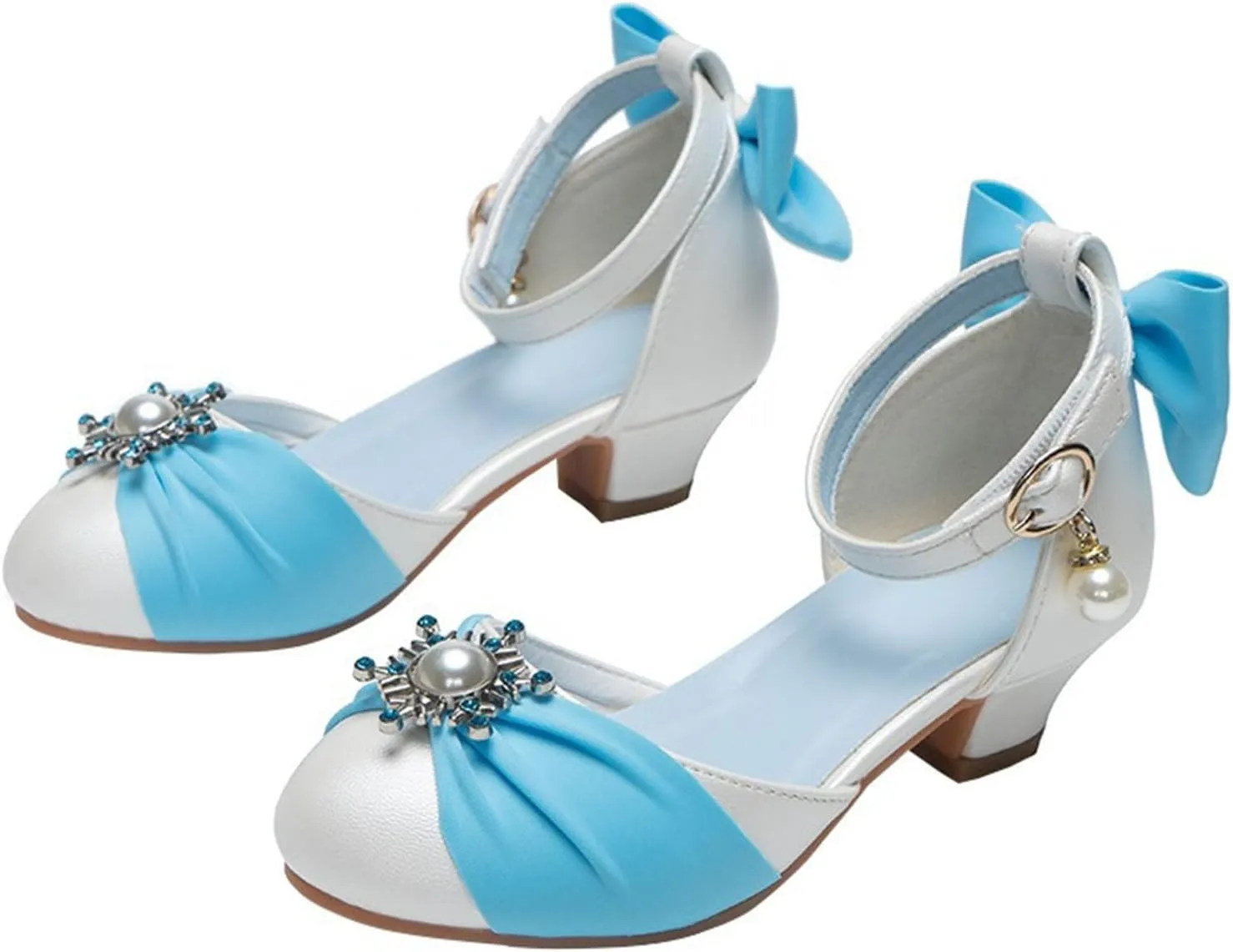 Kids Clear Glitter Jelly Sandal Trendy Elegant Bowknot High Heel Shoes For Girls Lightweight Non Slip Soft Bottom Dress Shoes For Performance Party