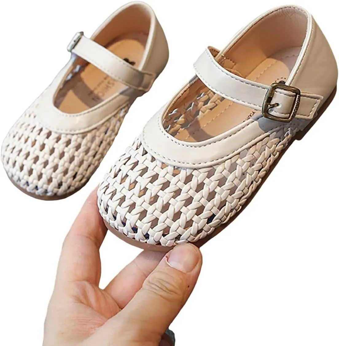 Kids Toddler Baby Girls Hollow Toe Sandals Breathable Leather Rubber Soft Summer Strap Shoes Ankle Beach Water Shoes