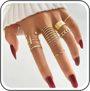 Knuckle Rings Set Stacking Finger Rings Gold Midi Finger Rings Stackable Midi Ring Open Finger Joint Rings Cross Rings Twist Knuckle Rings Stackable Joint Rings Jewelry for Women