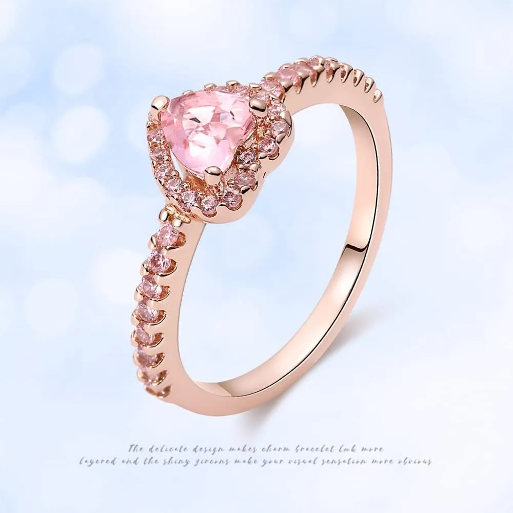 KUNSIR 925 Silver Rings for Women Cubic Zirconia Ring Rings for Women Sterling Silver Rings Wedding Band Rings Gift Ring Sterling Silver Rings Size 7-9