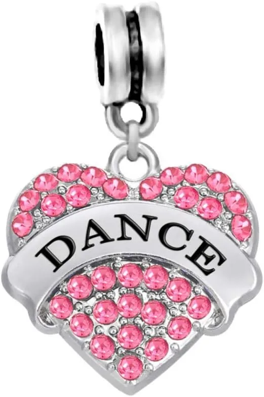 LaBenie Dangle Pink Crystal Dance Charm Bead