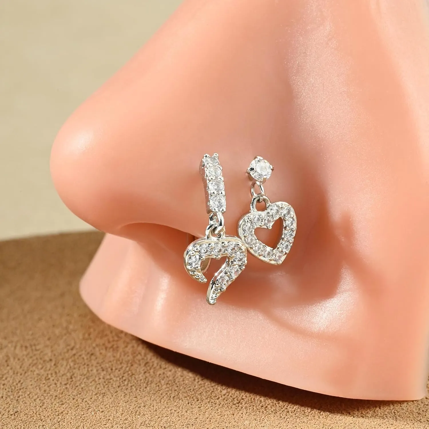 LAURITAMI 18g 20g 22g Nose Rings Surgical Steel Nose Ring Nose Rings Hoops Studs Diamond Nose Nostril Piercing Jewelry for Women Men Silver Black Gold Rose Gold