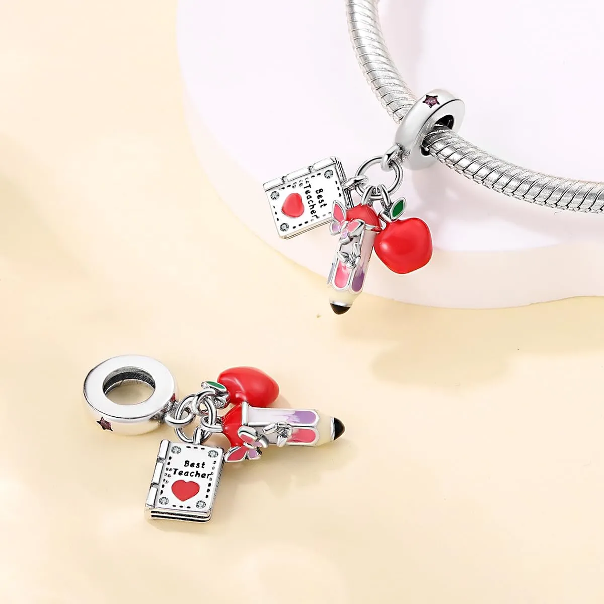 LIGHTDOG 925 Sterling Silver Charm fits Pandora Charm Bracelet Necklaces Pendant Bead Charms Jewelry Gift for Women Family Friends