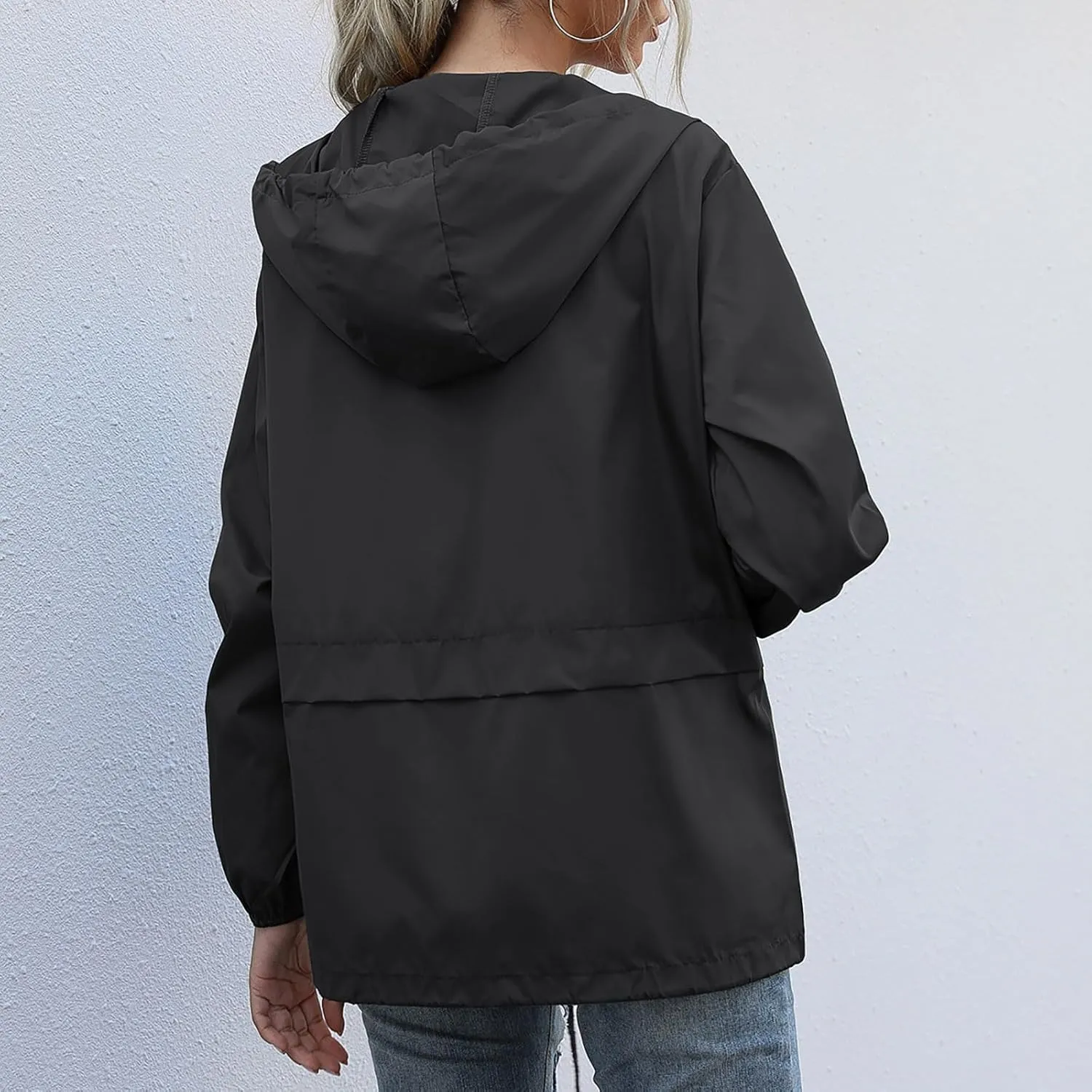 Lightweight Rain Jacket Women Windbreaker Waterproof Zip Up Casual Jackets Fall Lady Jackets for Women Girls