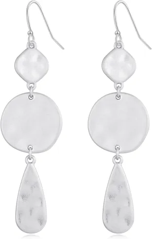 LILIE&WHITE Burnt Gold Boho Earrings For Women Antique Silver Disc Dangle Earrings Vintage Snake Dangle Earrings Fashion Jewelry