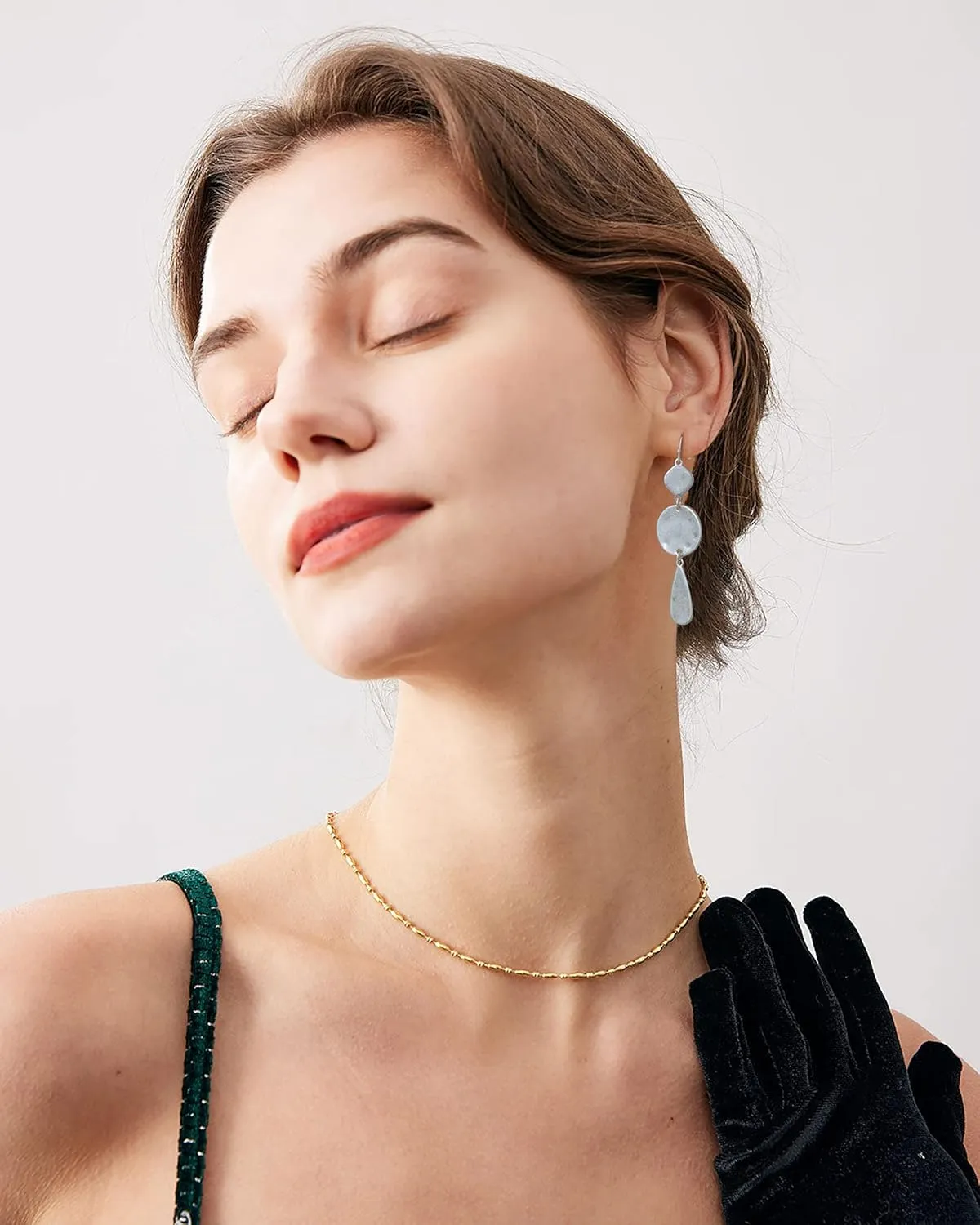 LILIE&WHITE Burnt Gold Boho Earrings For Women Antique Silver Disc Dangle Earrings Vintage Snake Dangle Earrings Fashion Jewelry