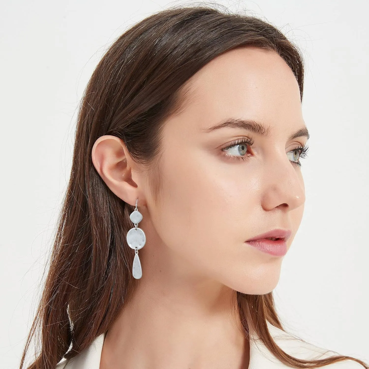 LILIE&WHITE Burnt Gold Boho Earrings For Women Antique Silver Disc Dangle Earrings Vintage Snake Dangle Earrings Fashion Jewelry
