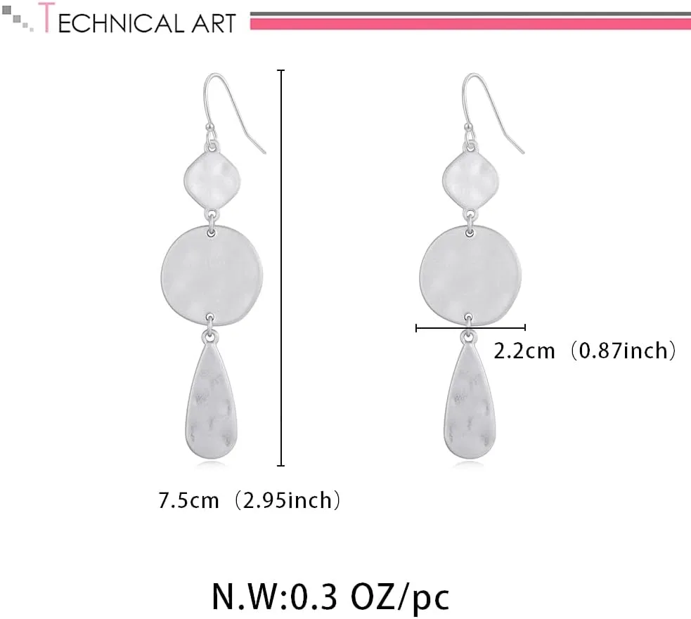 LILIE&WHITE Burnt Gold Boho Earrings For Women Antique Silver Disc Dangle Earrings Vintage Snake Dangle Earrings Fashion Jewelry