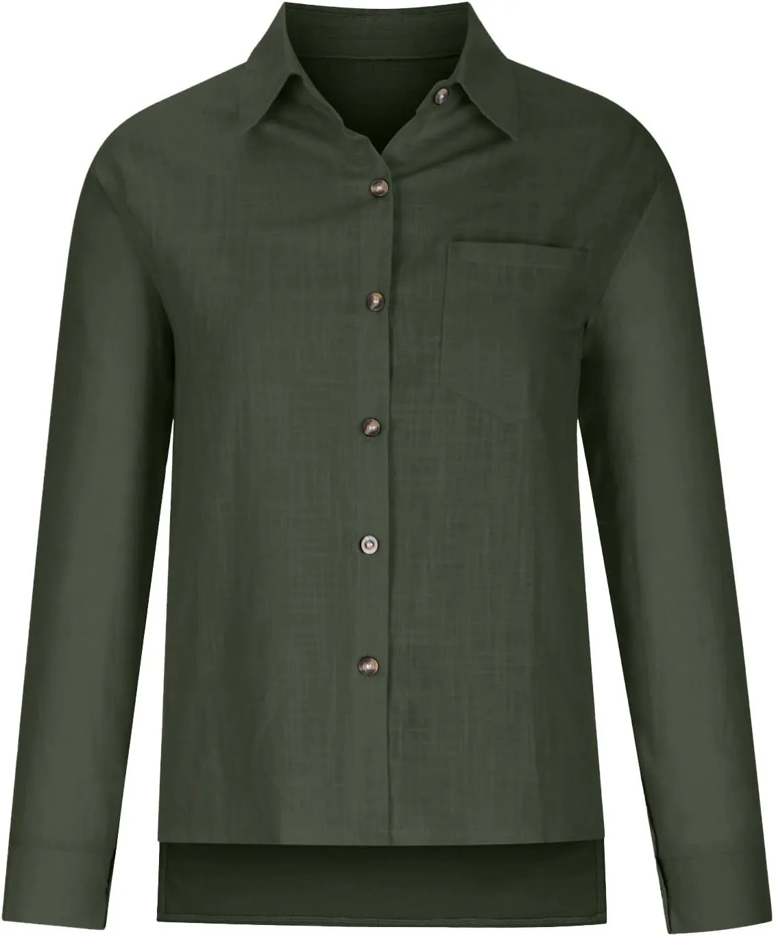 Linen Blouses for Women 2024 Long Sleeve Button Collared Cotton Shirts Loose Tunic Summer Tshirt Spring Blouses