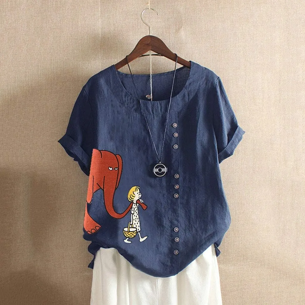 Linen Shirts for Women Cotton Button Up Shirt Short Sleeve Roll Up Loose Fit o-Neck Summer Casual Work Blouse Tops