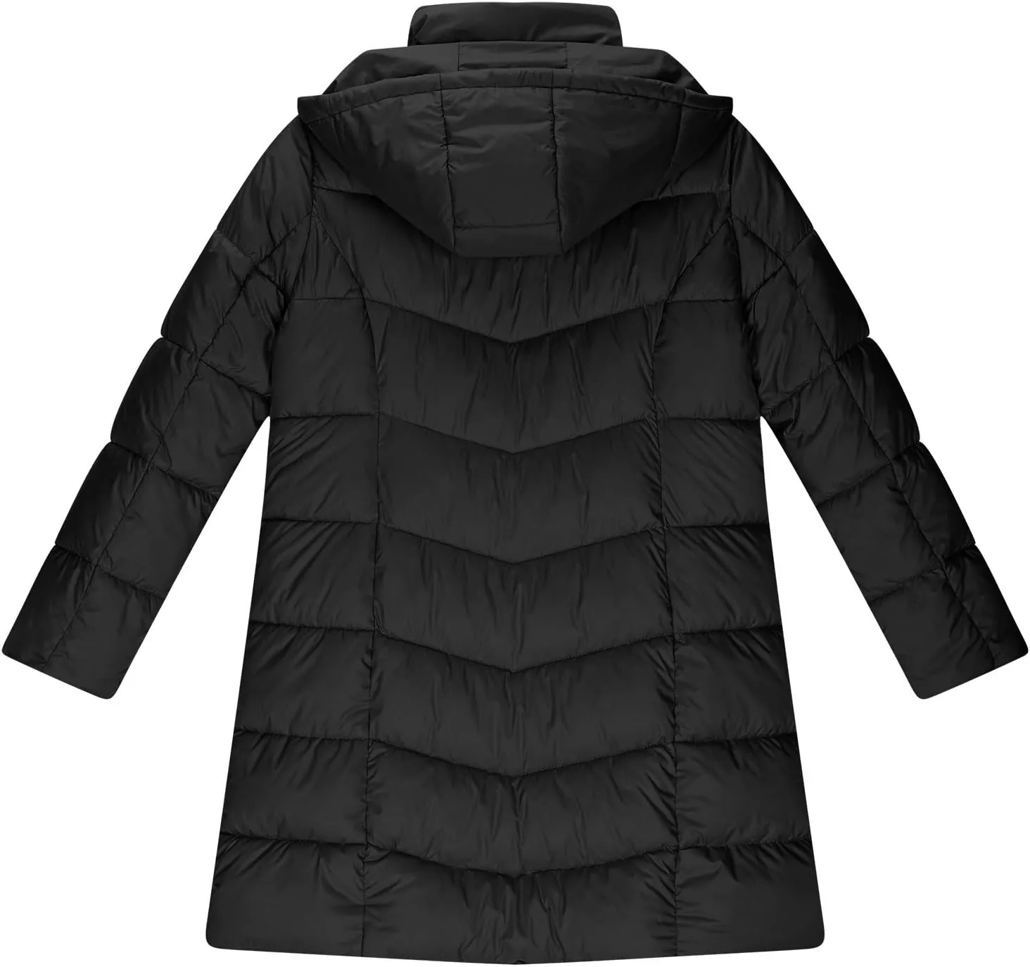Lmdudan Women's Winter Down Jacket with Hood Quilted Puffer Coats 2024 Fashion Long Sleeve Warm Outwear with Pockets