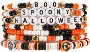Lonext Halloween Bracelets Stackable Heishi Beaded Stretch Bracelets