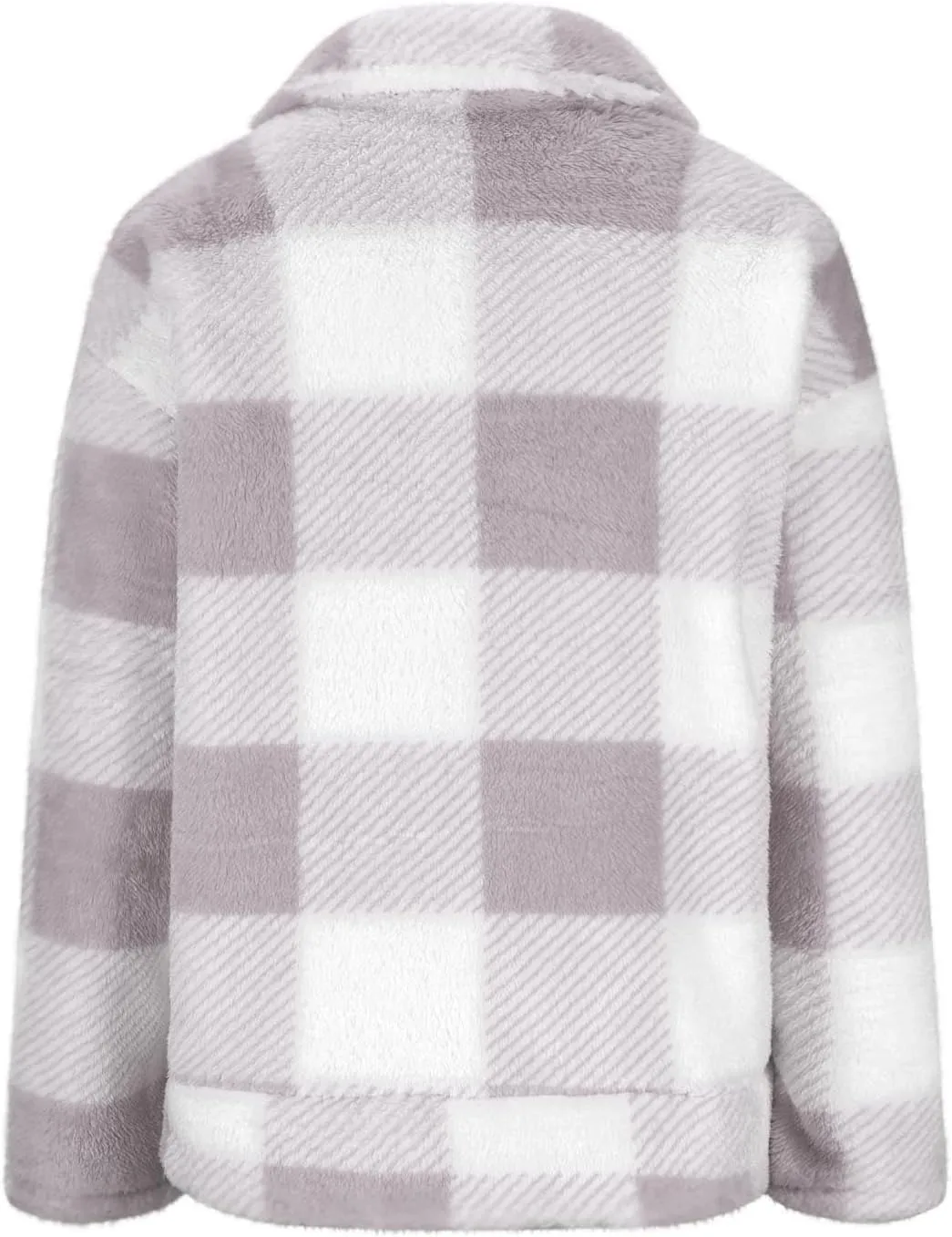 Long Winter Coats for Women Oversized Plaid Print Velvet Jackets Long Sleeve Zipper Cardigan Winter Coat Outerwear