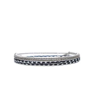 Made by Nami 2 Pcs Wave String Bracelet Set for Men and Women Waterproof & Adjustable Braided Thin Summer Bracelets Set of 2 Beach Accessories (Grey & Black)