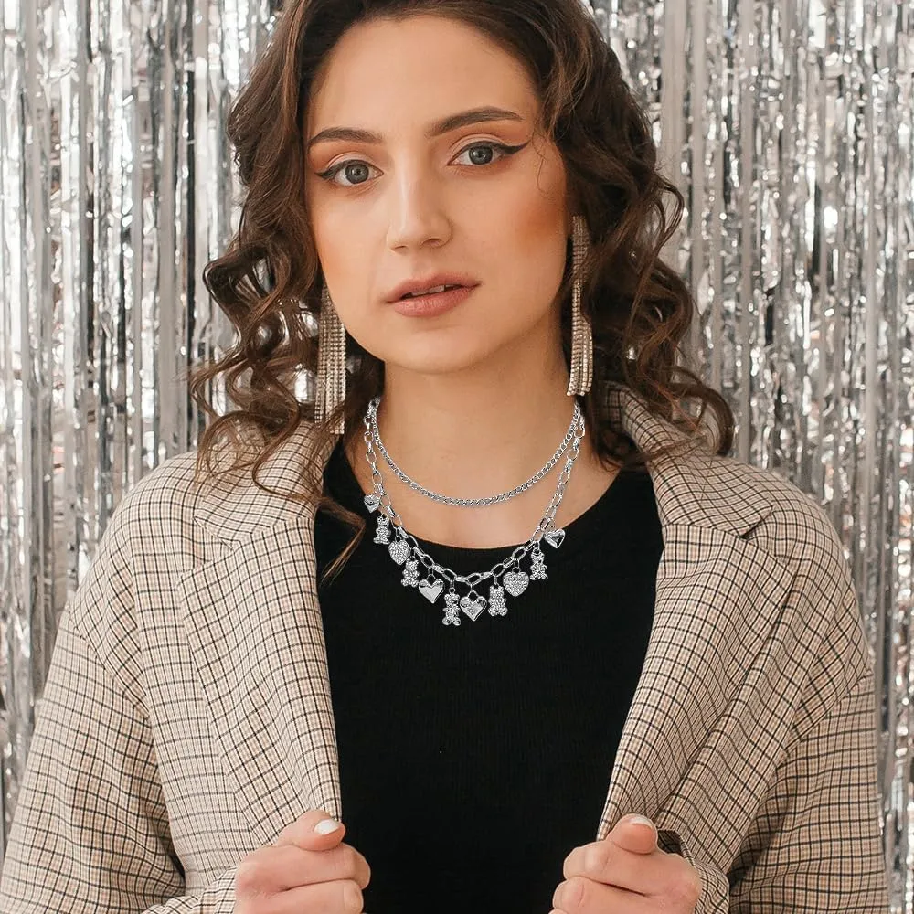 Madison Tyler Gummy Bear Necklace | Pendant Necklaces for Women | Heart Pendant Necklace | Chain Adjustable Bear Charm Necklaces for Girls Gift