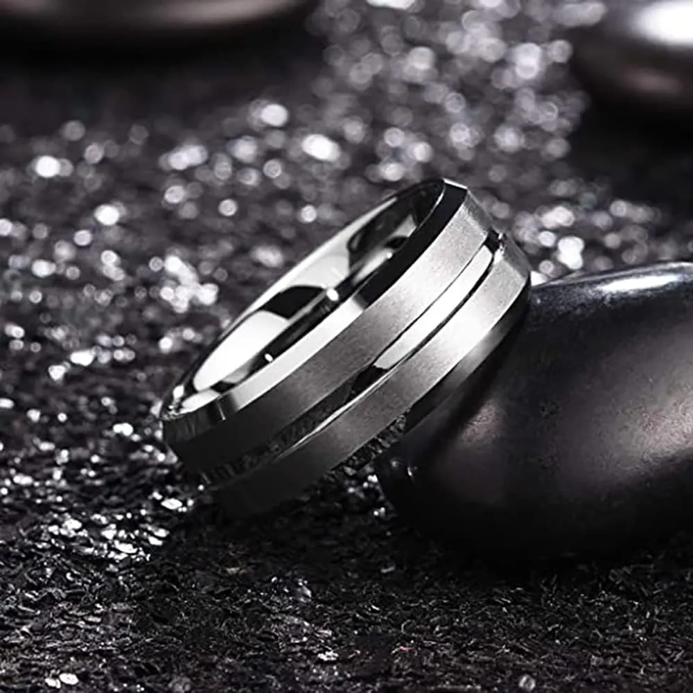 Matching Promise Rings for Couples Customize Couples Wedding Rings for Him and Her Set Stainless Steel Cubic Zirconia Wedding Bands for Women Personalized Engraved Mens Wedding 8mm Band Tungsten Carbide Christmas Jewelry Gift