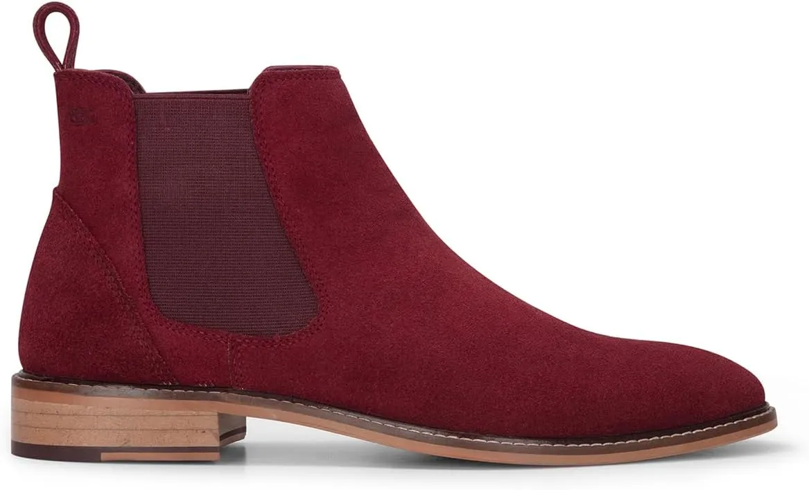 Men's Brown Suede Leather Slip-On Chelsea Ankle Boots
