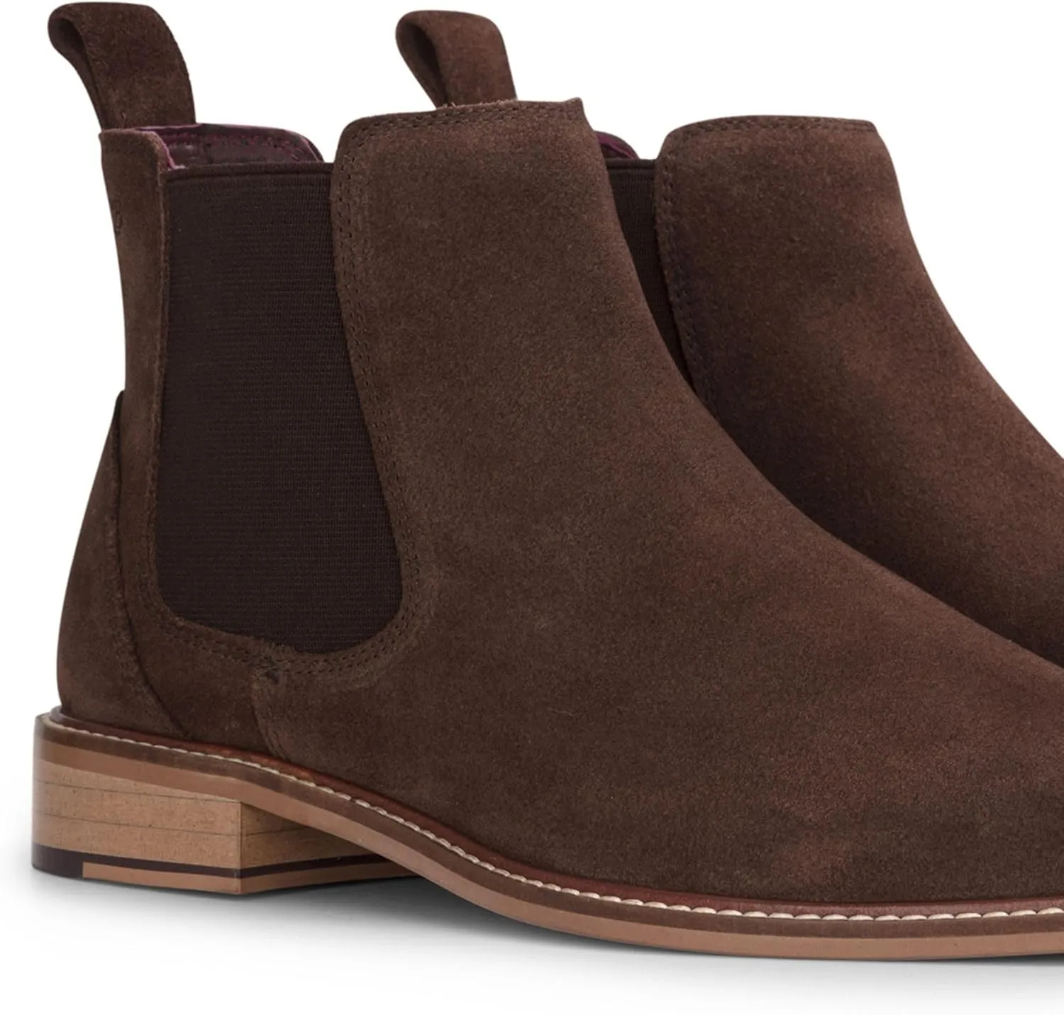 Men's Brown Suede Leather Slip-On Chelsea Ankle Boots