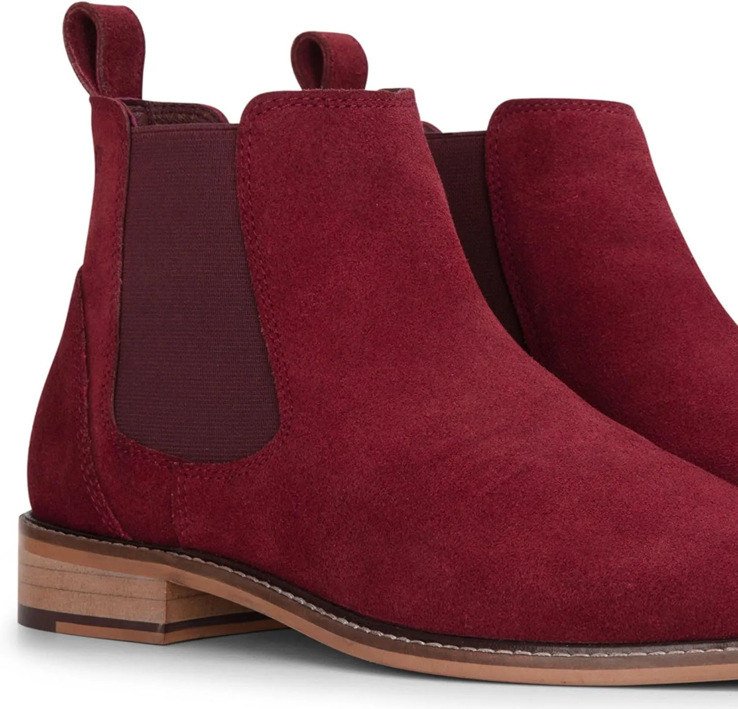 Men's Brown Suede Leather Slip-On Chelsea Ankle Boots