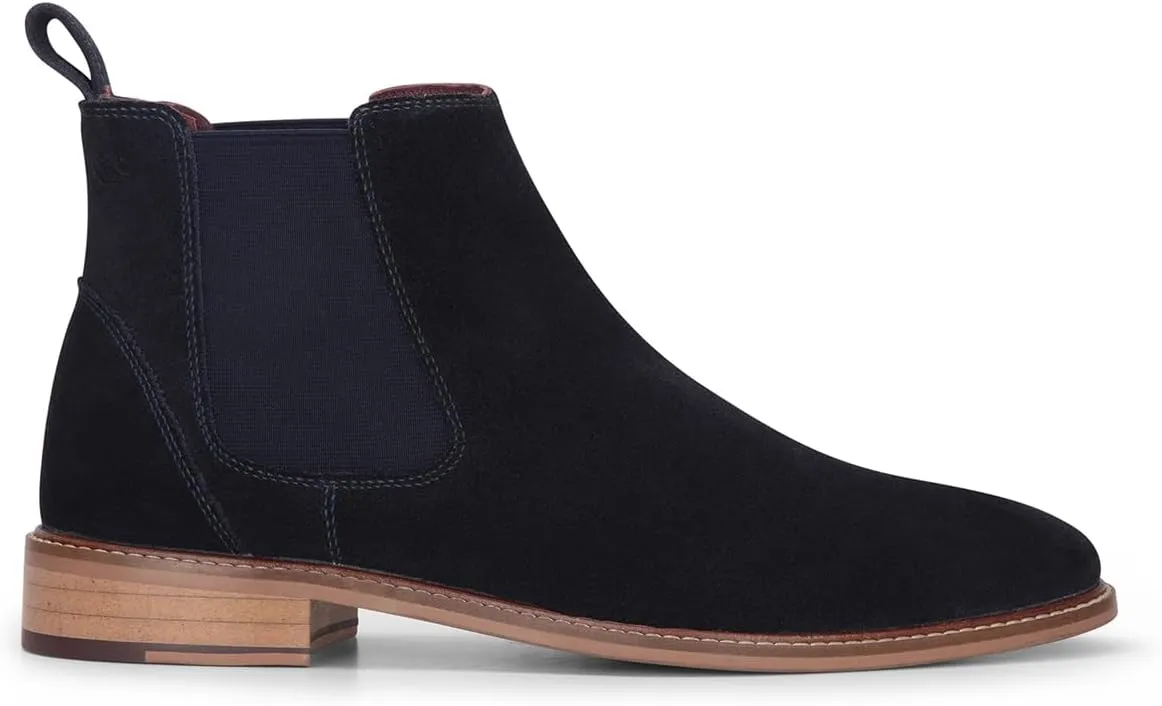 Men's Brown Suede Leather Slip-On Chelsea Ankle Boots